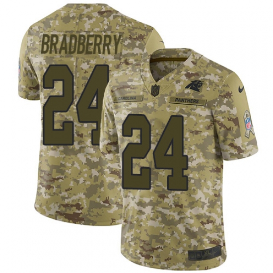 Youth Nike Carolina Panthers #24 James Bradberry Limited Camo 2018 Salute to Service NFL Jersey - Ujersey