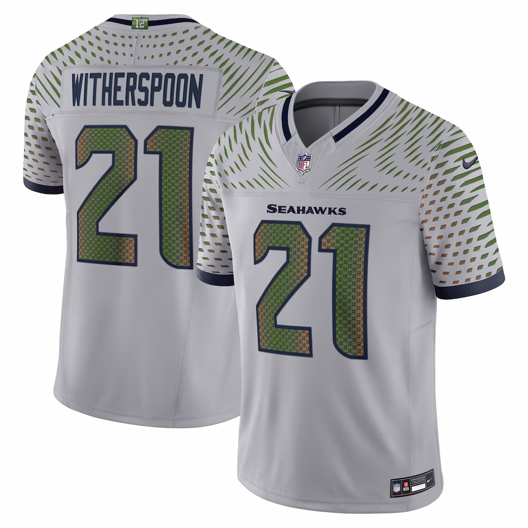 Men's Seattle Seahawks Devon Witherspoon Nike Wolf Gray 2025 Rivalries Collection Stitched Limited Jersey - Ujersey