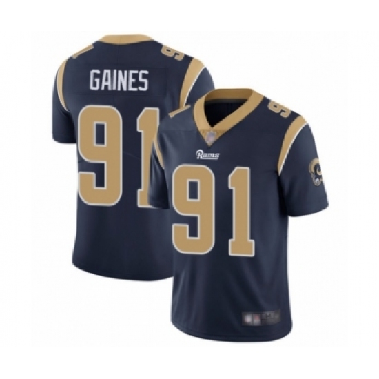 Youth Los Angeles Rams #91 Greg Gaines Navy Blue Team Color Vapor Untouchable Limited Player Football Jersey - Ujersey