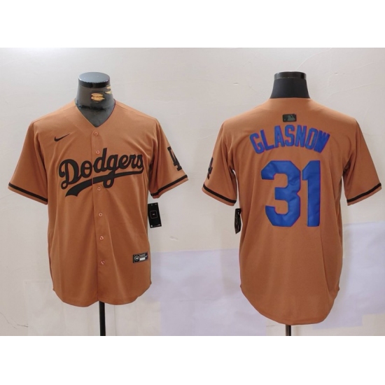 Men's Los Angeles Dodgers #31 Tyler Glasnow Olive Cool Base Limited Stitched Jersey - Ujersey
