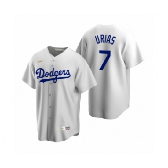 Men's Los Angeles Dodgers #7 Julio Urias Nike White Cooperstown Collection Home Jersey