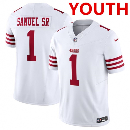 Youth San Francisco 49ers #1 Deebo Samuel White F.U.S.E. Vapor Untouchable Limited Football Stitched Jersey - Ujersey