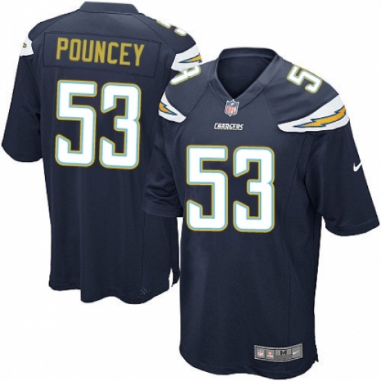 Men's Nike Los Angeles Chargers #53 Mike Pouncey Game Navy Blue Team Color NFL Jersey - Ujersey