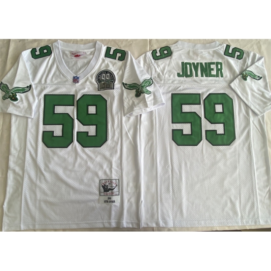 Men's Philadelphia Eagles #59 Seth Joyner White Throwback Stitched Football Jersey - Ujersey