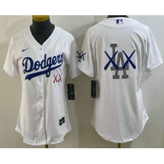 Women's Los Angeles Dodgers White Vapor Premier Limited Stitched Baseball Jersey