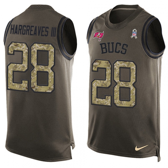 Men's Nike Tampa Bay Buccaneers #28 Vernon Hargreaves III Limited Green Salute to Service Tank Top NFL Jersey - Ujersey