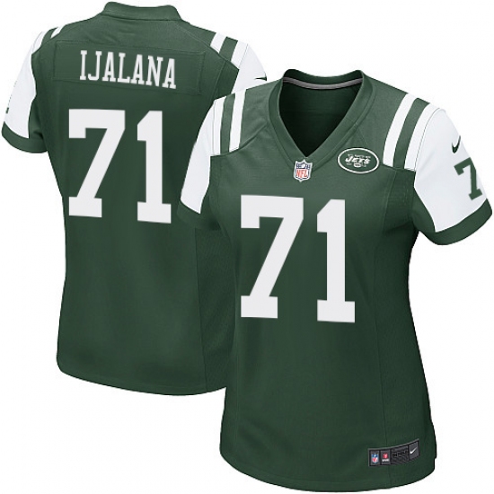 Women's Nike New York Jets #71 Ben Ijalana Game Green Team Color NFL Jersey - Ujersey