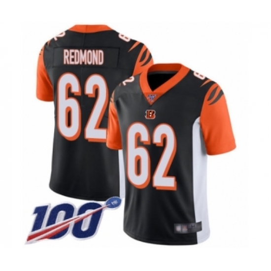 Men's Cincinnati Bengals #62 Alex Redmond Black Team Color Vapor Untouchable Limited Player 100th Season Football Jersey - Ujersey