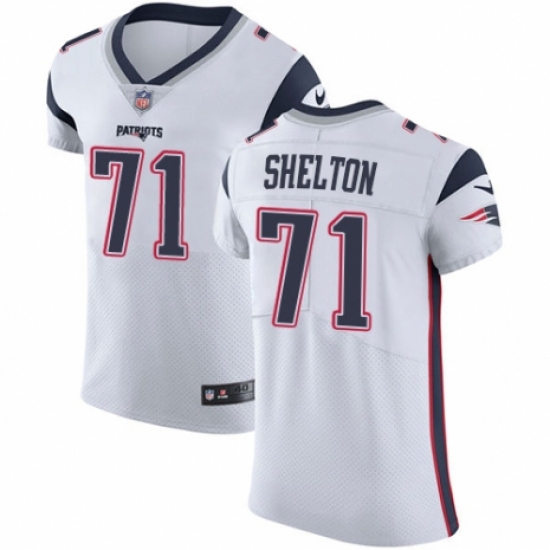 Men's Nike New England Patriots #71 Danny Shelton White Vapor Untouchable Elite Player NFL Jersey - Ujersey