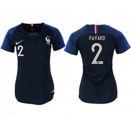 Women's France #2 Pavard Home Soccer Country Jersey