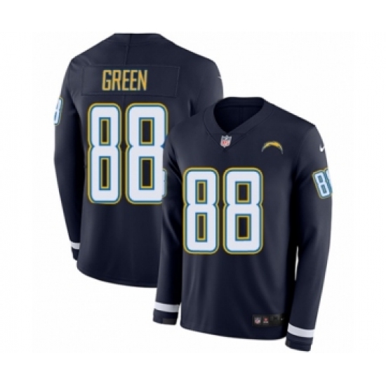 Men's Nike Los Angeles Chargers #88 Virgil Green Limited Navy Blue Therma Long Sleeve NFL Jersey - Ujersey