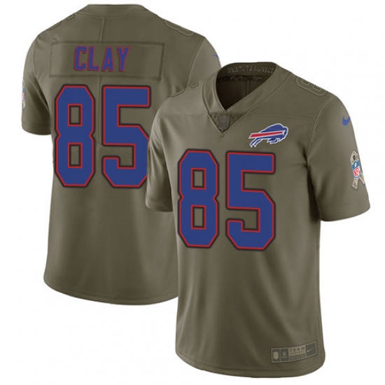 Men's Nike Buffalo Bills #85 Charles Clay Limited Olive 2017 Salute to Service NFL Jersey - Ujersey