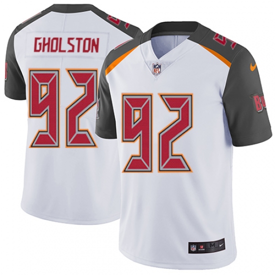 Men's Nike Tampa Bay Buccaneers #92 William Gholston White Vapor Untouchable Limited Player NFL Jersey - Ujersey