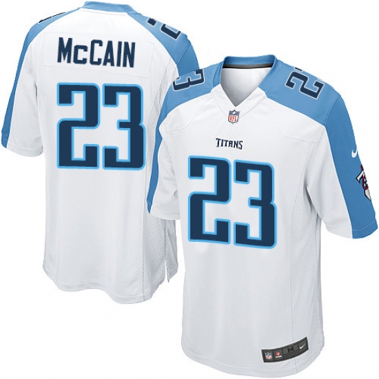 Men's Nike Tennessee Titans #23 Brice McCain Game White NFL Jersey - Ujersey
