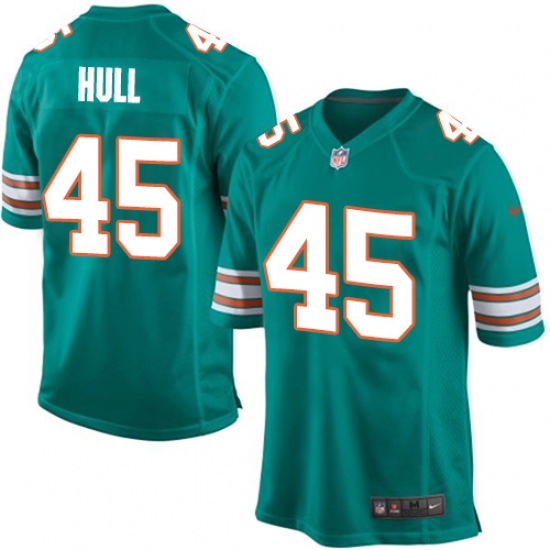 Men's Nike Miami Dolphins #45 Mike Hull Game Aqua Green Alternate NFL Jersey - Ujersey