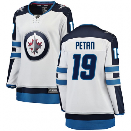 Women's Winnipeg Jets #19 Nic Petan Fanatics Branded White Away Breakaway NHL Jersey - Ujersey