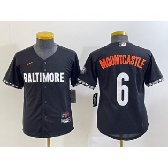 Youth Baltimore Orioles #6 Ryan Mountcastle Black 2023 City Connect Cool Base Stitched Jersey - Ujersey