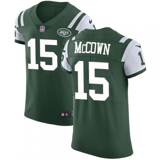 Men's Nike New York Jets #15 Josh McCown Elite Green Team Color NFL Jersey - Ujersey