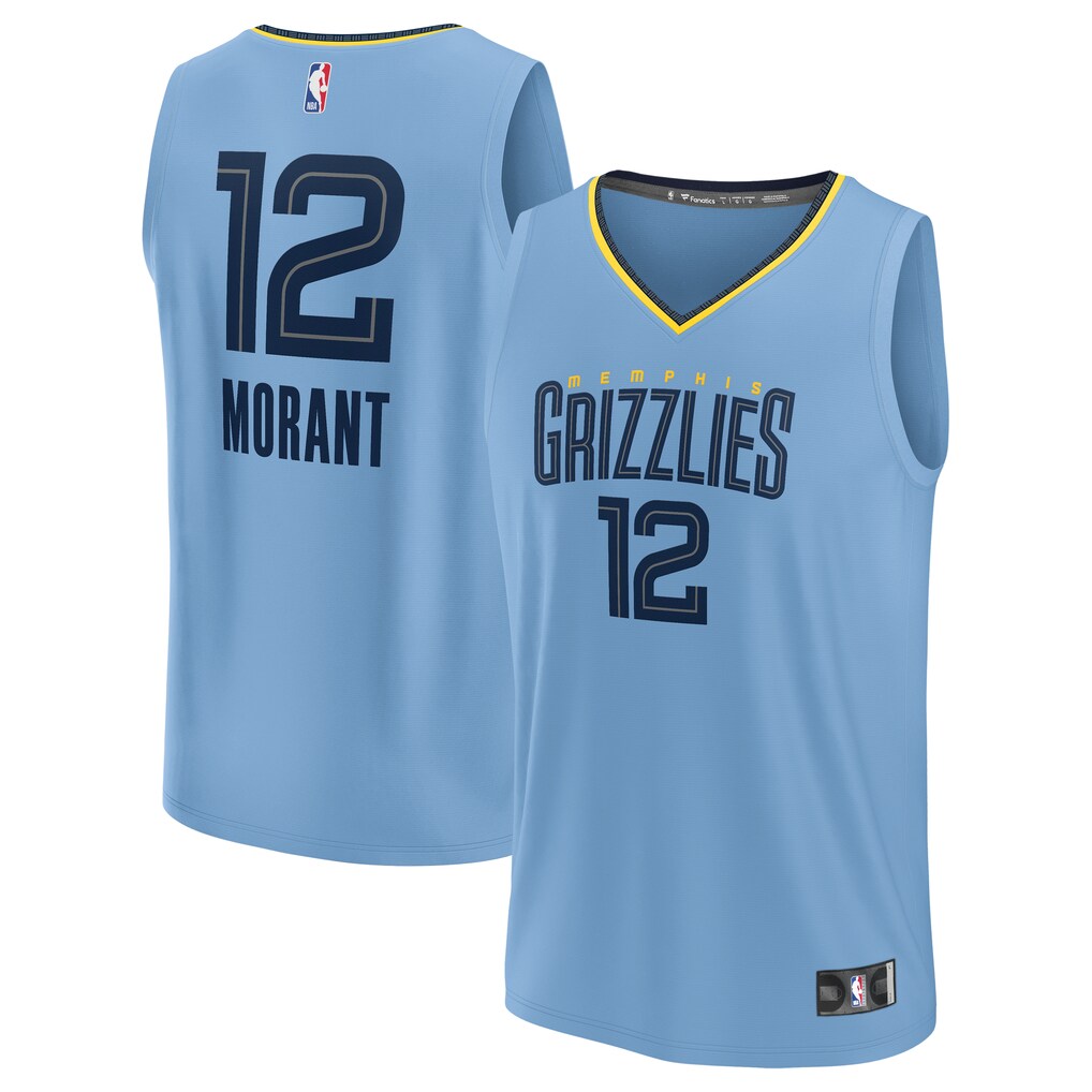 Youth Memphis Grizzlies Ja Morant Fanatics Light Blue Fast Break Replica Player Jersey - Statement Edition - U-jersey