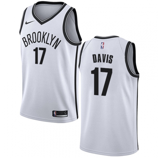 Women's Nike Brooklyn Nets #17 Ed Davis Swingman White NBA Jersey - Association Edition - Ujersey