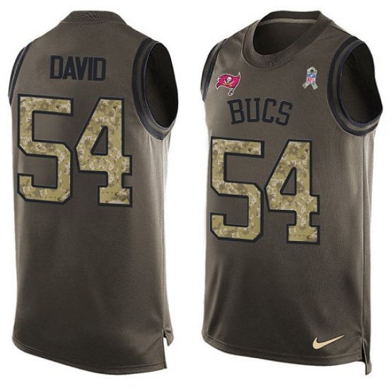 Men's Nike Tampa Bay Buccaneers #54 Lavonte David Limited Green Salute to Service Tank Top NFL Jersey - Ujersey