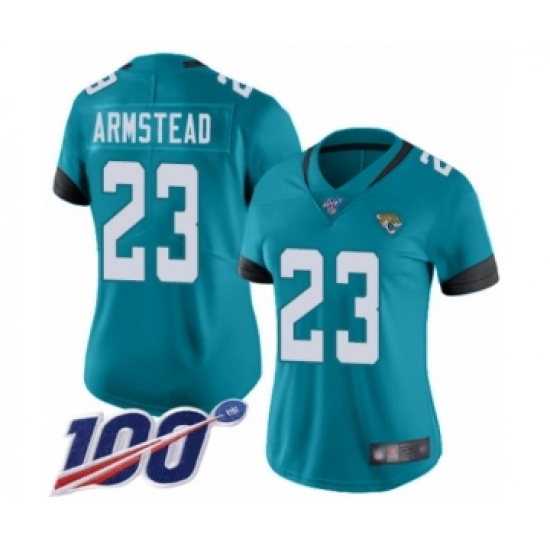Women's Jacksonville Jaguars #23 Ryquell Armstead Teal Green Alternate Vapor Untouchable Limited Player 100th Season Football Jersey - Ujersey