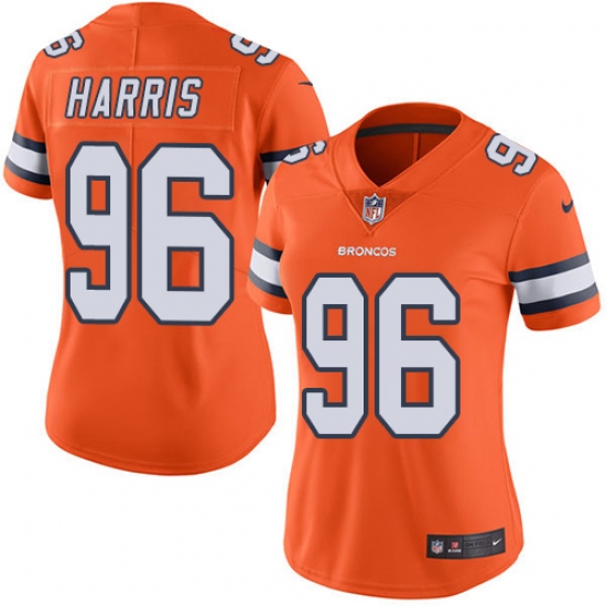 Women's Nike Denver Broncos #96 Shelby Harris Limited Orange Rush Vapor Untouchable NFL Jersey - Ujersey