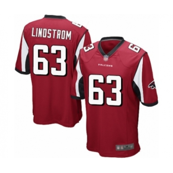 Men's Atlanta Falcons #63 Chris Lindstrom Game Red Team Color Football Jersey - Ujersey