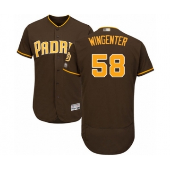 Men's San Diego Padres #58 Trey Wingenter Brown Alternate Flex Base Authentic Collection Baseball Player Jersey - Ujersey