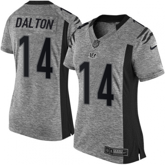 Women's Nike Cincinnati Bengals #14 Andy Dalton Limited Gray Gridiron NFL Jersey - Ujersey