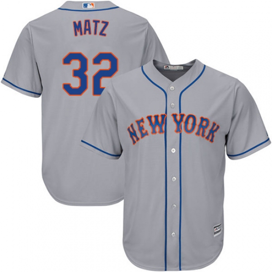Youth Majestic New York Mets #32 Steven Matz Authentic Grey Road Cool Base MLB Jersey