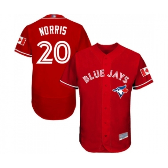 Men's Toronto Blue Jays #20 Bud Norris Scarlet Alternate Flex Base Authentic Collection Alternate Baseball Jersey - Ujersey