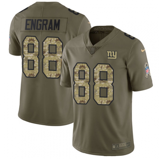 Men's Nike New York Giants #88 Evan Engram Limited Olive/Camo 2017 Salute to Service NFL Jersey