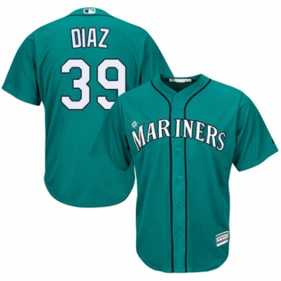 Youth Majestic Seattle Mariners #39 Edwin Diaz Authentic Teal Green Alternate Cool Base MLB Jersey - Ujersey