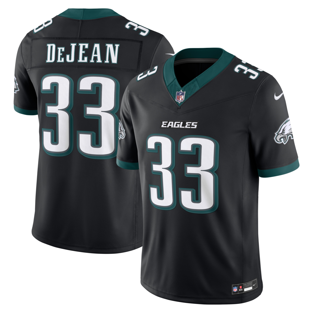 Men's Philadelphia Eagles Cooper DeJean Nike Black Alternate Vapor F.U.S.E. Stitched Limited Jersey