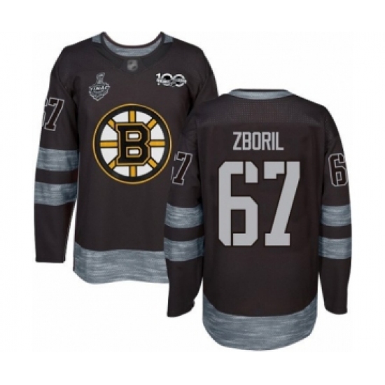 Men's Boston Bruins #67 Jakub Zboril Authentic Black 1917-2017 100th Anniversary 2019 Stanley Cup Final Bound Hockey Jersey