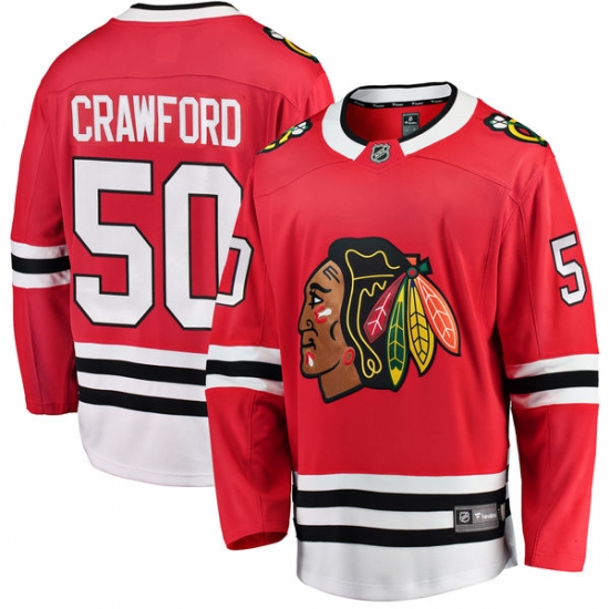 Men's Chicago Blackhawks #50 Corey Crawford Fanatics Branded Red Home Breakaway NHL Jersey - Ujersey