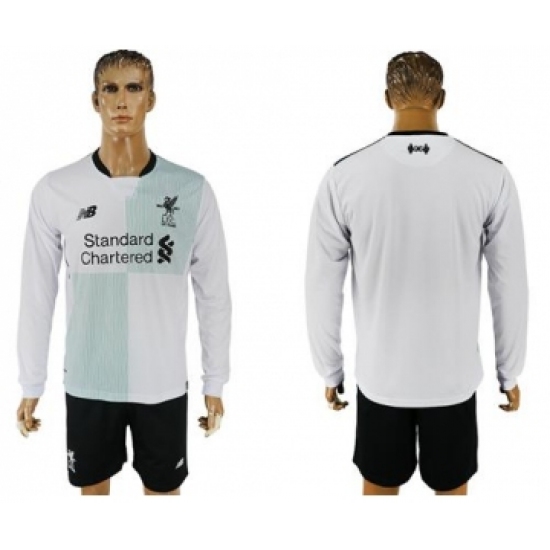 Liverpool Blank Away Long Sleeves Soccer Club Jersey