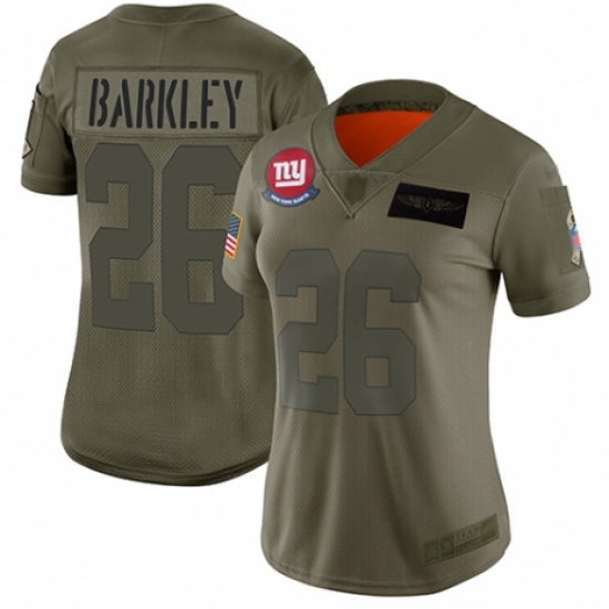 Women's New York Giants #26 Saquon Barkley Limited Camo 2019 Salute to Service Football Jersey - Ujersey