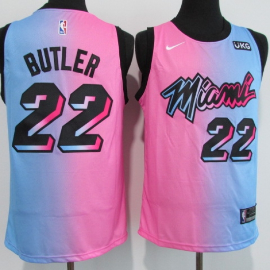 Men's Miami Heat #22 Jimmy Butler Pink-Blue Swingman Basketball Jersey - Ujersey