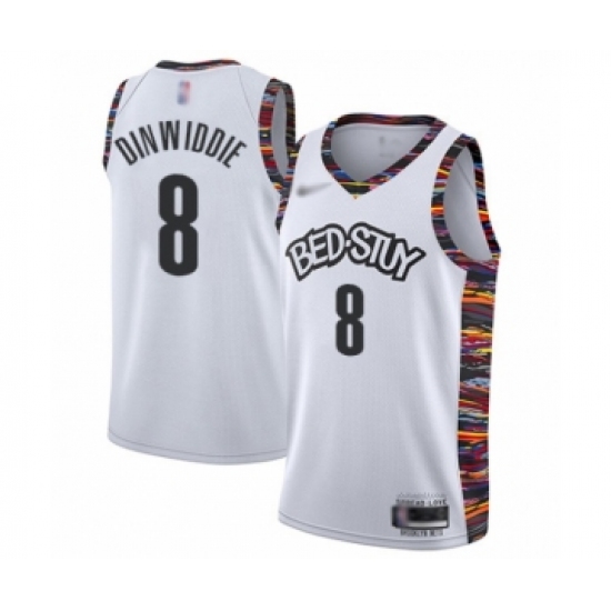 Women's Brooklyn Nets #8 Spencer Dinwiddie Swingman White Basketball Jersey - 2019 20 City Edition - Ujersey