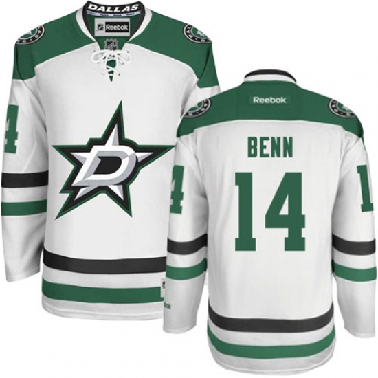 Youth Reebok Dallas Stars #14 Jamie Benn Authentic White Away NHL Jersey - Ujersey