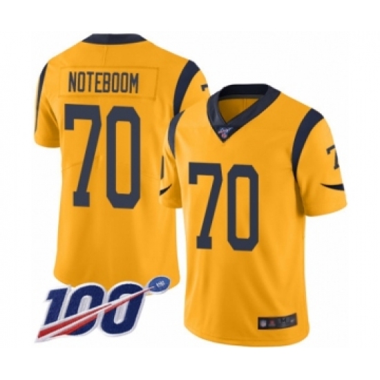 Youth Los Angeles Rams #70 Joseph Noteboom Limited Gold Rush Vapor Untouchable 100th Season Football Jersey - Ujersey