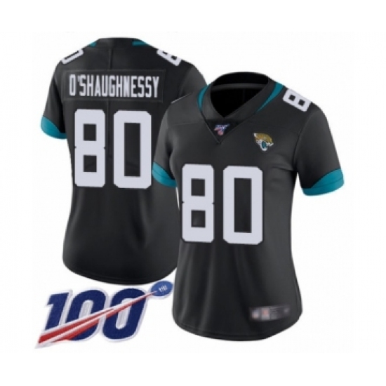 Women's Jacksonville Jaguars #80 James O'Shaughnessy Black Team Color Vapor Untouchable Limited Player 100th Season Football Jersey - Ujersey