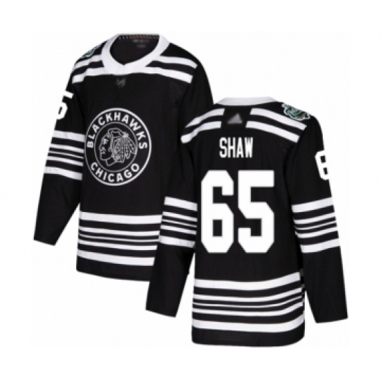 Youth Chicago Blackhawks #65 Andrew Shaw Authentic Black 2019 Winter Classic Hockey Jersey - Ujersey