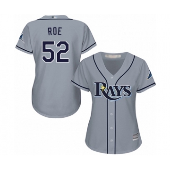Women's Tampa Bay Rays #52 Chaz Roe Authentic Grey Road Cool Base Baseball Player Jersey - Ujersey