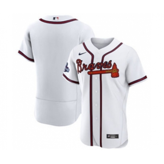 Men's Atlanta Braves Blank 2021 White World Series Champions Stitched Baseball Jerseyey - Ujersey