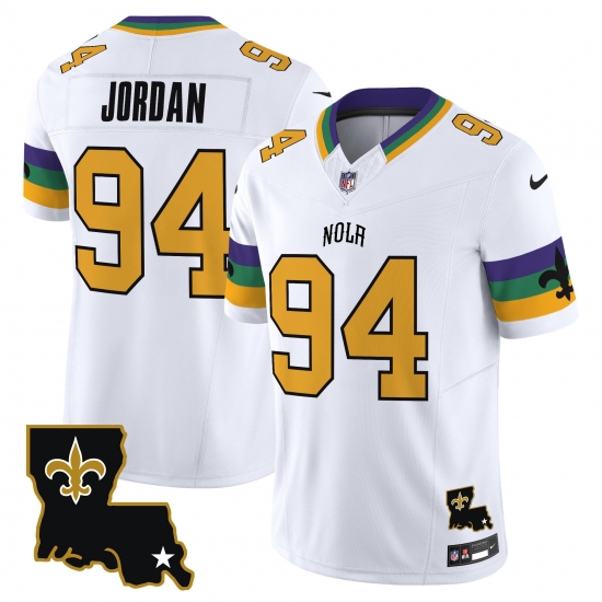 Men's New Orleans Saints #94 Cameron Jordan White 2024 F.U.S.E. Vapor Limited Stitched Jersey - Ujersey