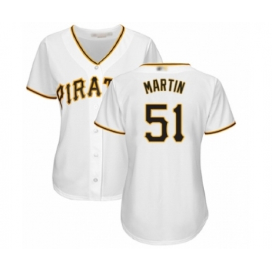 Women's Pittsburgh Pirates #51 Jason Martin Authentic White Home Cool Base Baseball Player Jersey - Ujersey
