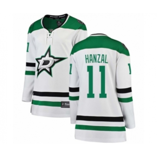 Women's Dallas Stars #11 Martin Hanzal Authentic White Away Fanatics Branded Breakaway NHL Jersey - Ujersey